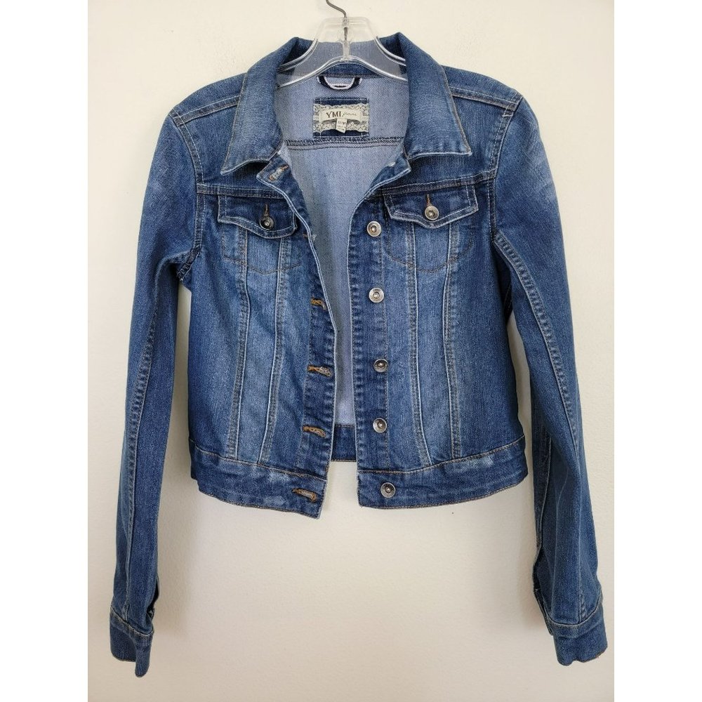 YMI Blue Faded Blue Jean Jacket Junior ( 32 Inch Chest) M